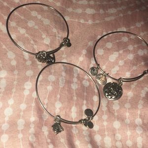 Silver Alex and Ani bracelets